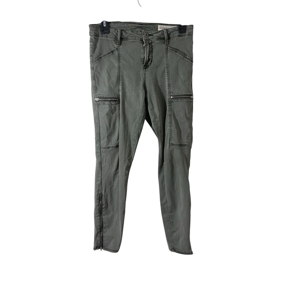 Pistola Womens Gray Cargo Pants Zipper Pockets Skinny Fit Size 28‎ Grunge Y2K